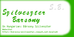 szilveszter barsony business card