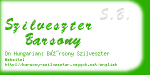 szilveszter barsony business card